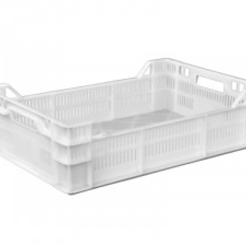 Ящик пластиковий 600х400х160/120 зелений цільне дно вторинний