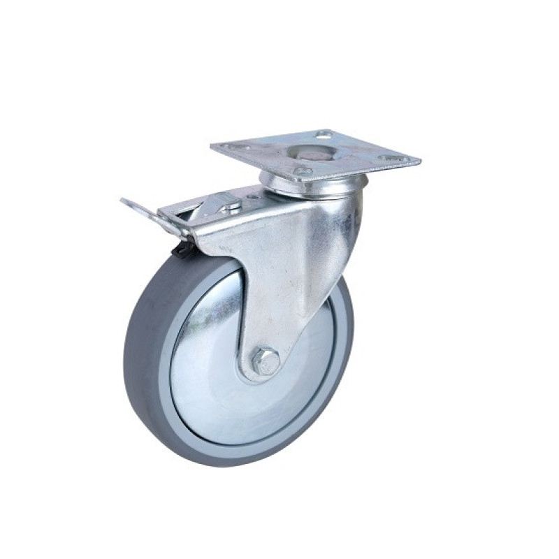 Колесо 125 мм апаратне з поворотним кронштейном і гальмом із майданчиком