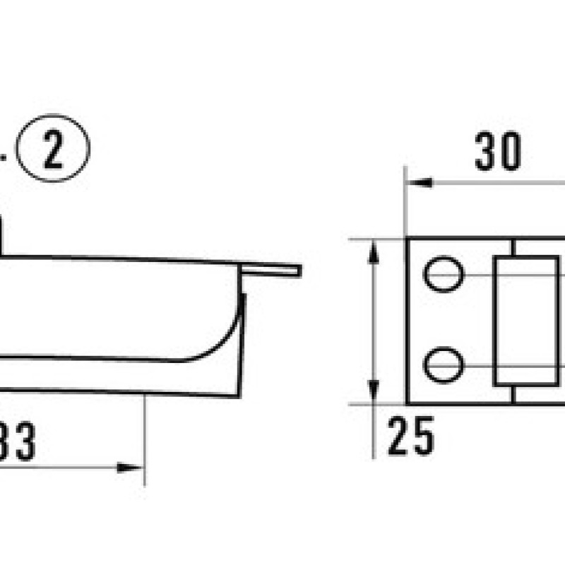 Засувка нержавіюча 80F (135-155 х 25 мм)