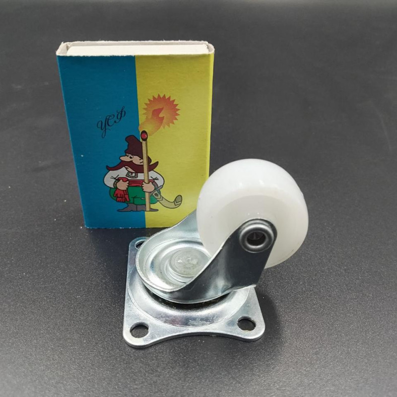 Колесо поворотне з підшипником ковзання 25 мм, поліпропілен (8 кг навантаження)