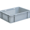 Ящик пластиковий малогабаритний 400*300*120 сірий перфорований