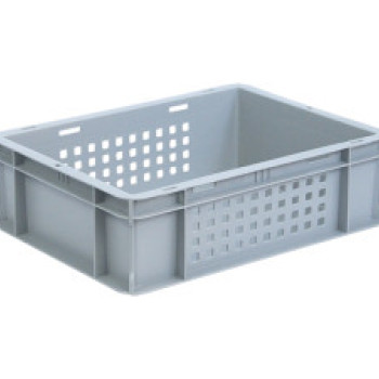 Ящик пластиковий малогабаритний 400*300*120 сірий перфорований