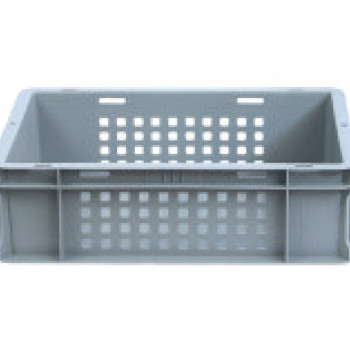 Ящик пластиковий малогабаритний 400*300*120 сірий перфорований