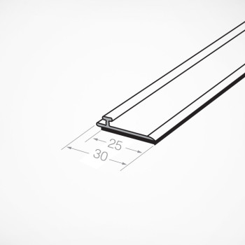 T-RAIL 30 Т-профіль пластиковий шириною 30 мм для кріплення розділювачів на полиці