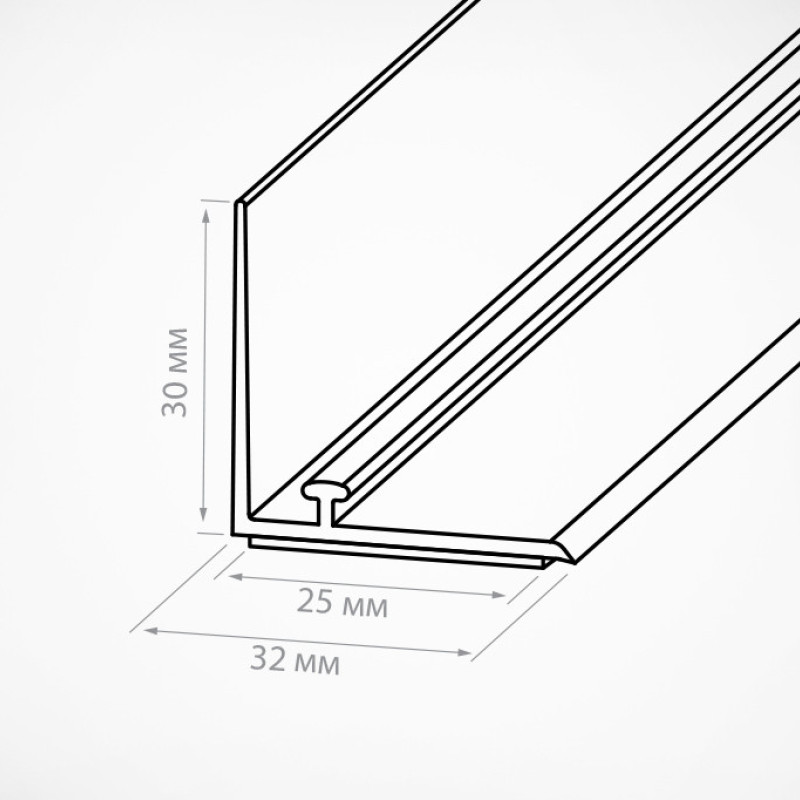 L-RAIL30 Пластиковий передній обмежувач висотою 30 мм з Т-профілем 1250