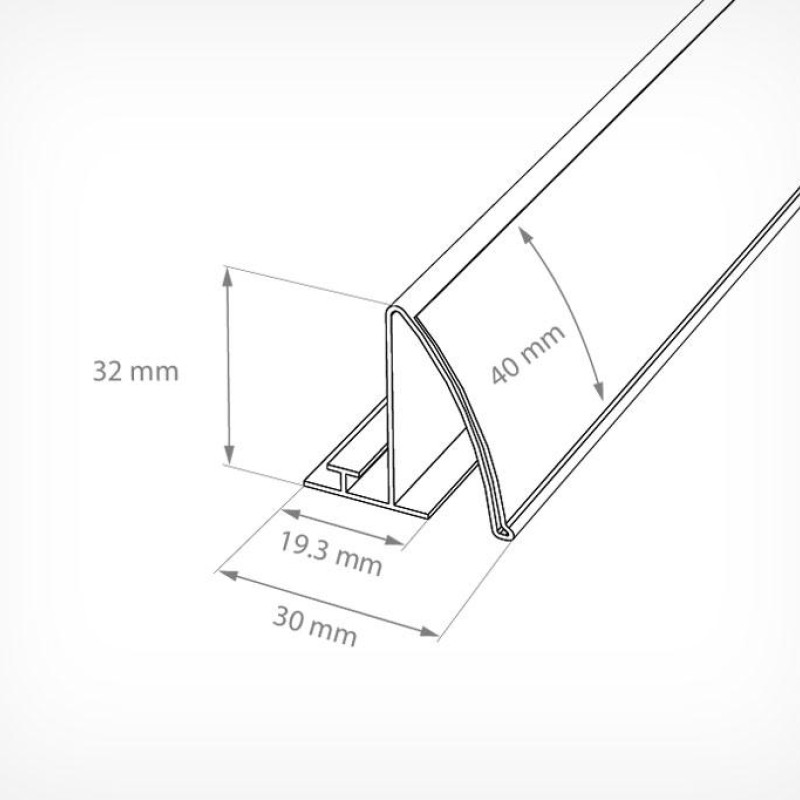 PRO40 Профіль поличковий закруглений