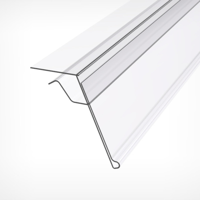 GLS Цінникотримач для кріплення на скляні та інші тонкі полиці (7-10 мм) Прозорий, 1250