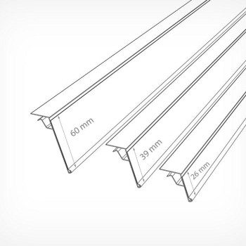 GLS Цінникотримач для кріплення на скляні та інші тонкі полиці (7-10 мм) Прозорий, 1250