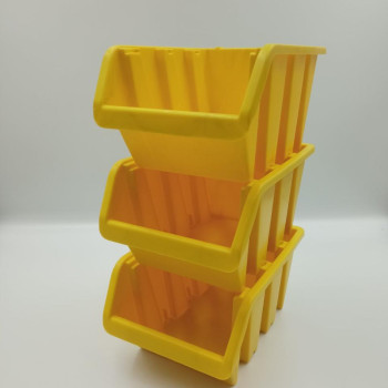 Ящик контейнер 160х100х85 мм 702 АЛЬТЕРНАТИВА  для зберігання метизів Жовтий