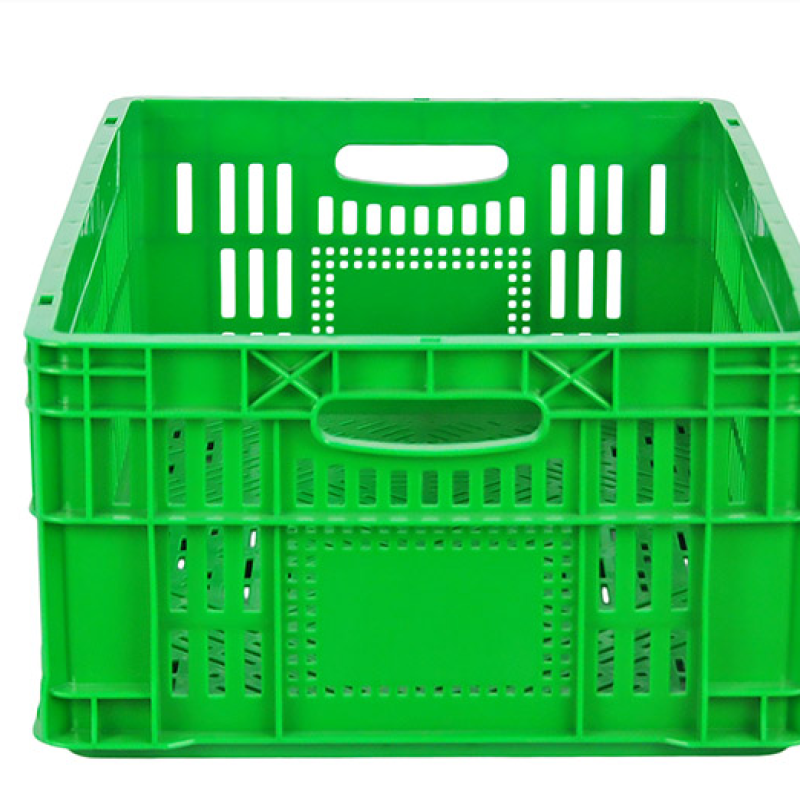 Ящик пластиковий 600*400*220 зелений перфорований