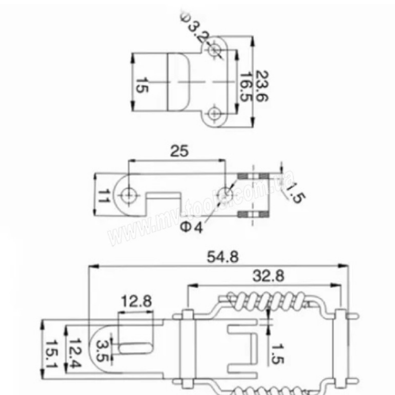Засувка MV012 з нержавіючої сталі