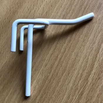 Гачок одинарний на cітку 50 х 50 мм, довжина 50 мм, білий (залишок)