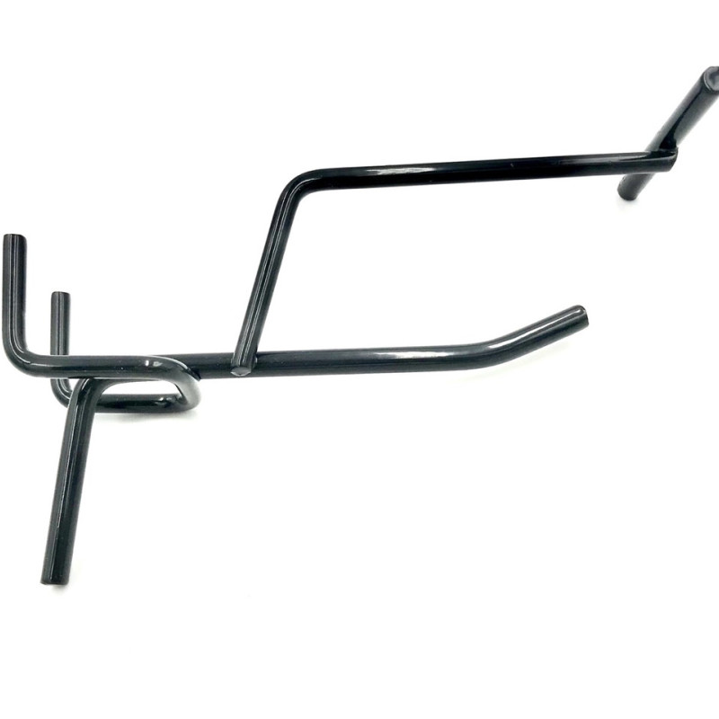 Гачок одинарний з цінникотримачем на перфорацію (крок 30 мм), довжина 100 мм,  RAL 7016