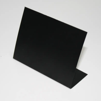 Чорна L-подібна табличка (цінник) для написів крейдою, формат А7