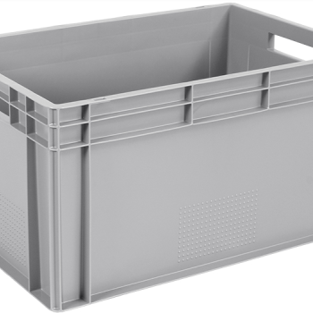 Ящик пластиковий 600х400х320 мм сірий суцільний