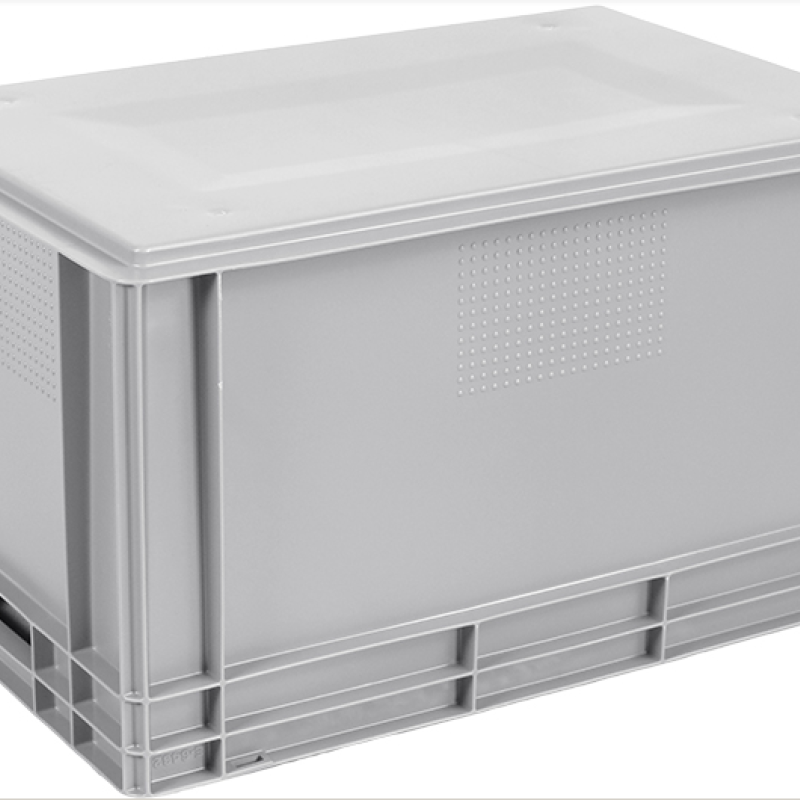 Ящик пластиковий 600х400х320 мм сірий суцільний
