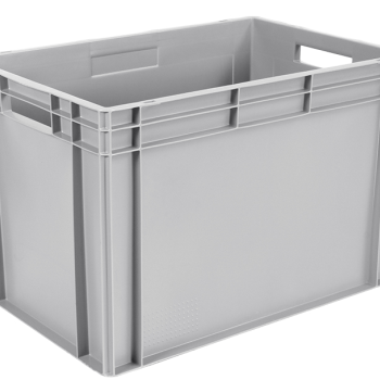 Ящик пластиковий 600х400х400 мм сірий суцільний
