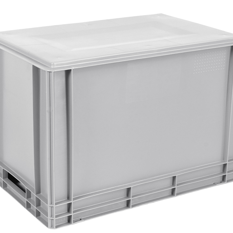 Ящик пластиковий 600х400х400 мм сірий суцільний