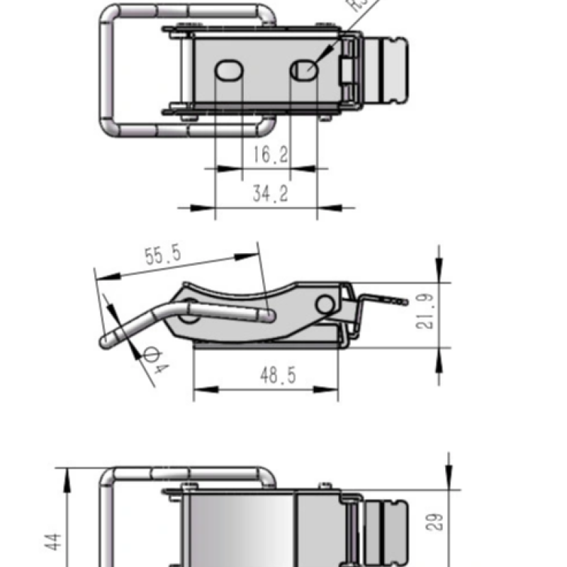 Затискач DKDK089 з нікельованої сталі 79х29 мм.