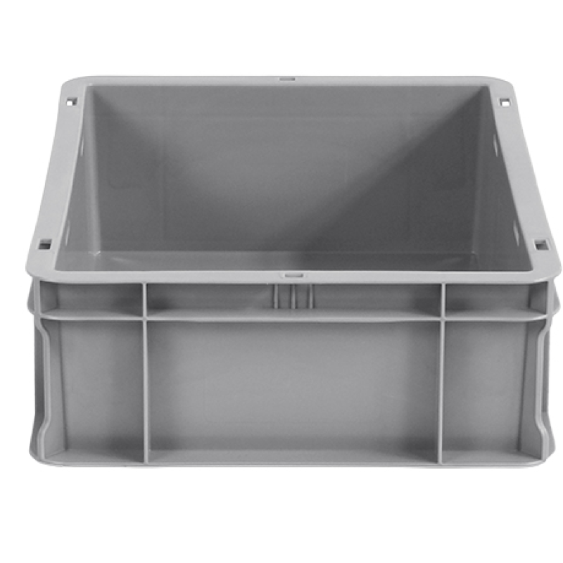 Ящик пластиковий малогабаритний 400*300*120 сірий суцільний