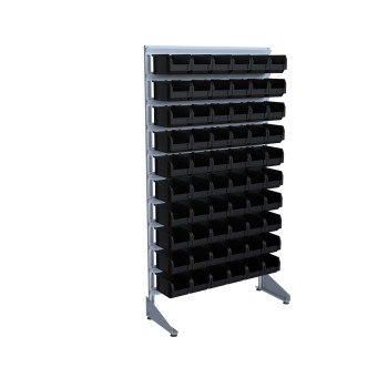 Стелаж для метизів 1800 мм з чорними ящиками преміум