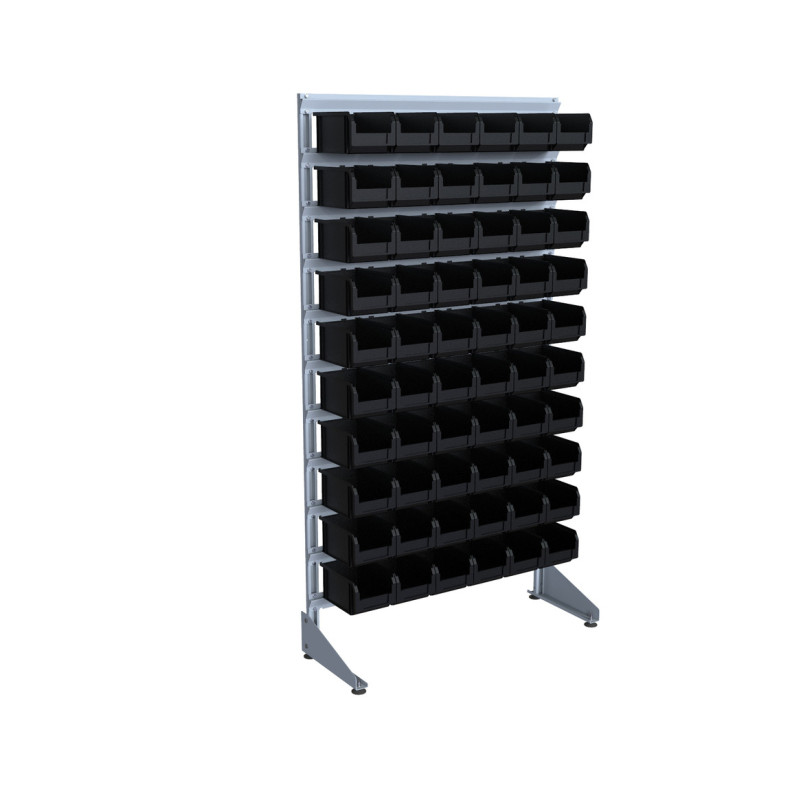 Стелаж для метизів 1800 мм з чорними ящиками преміум