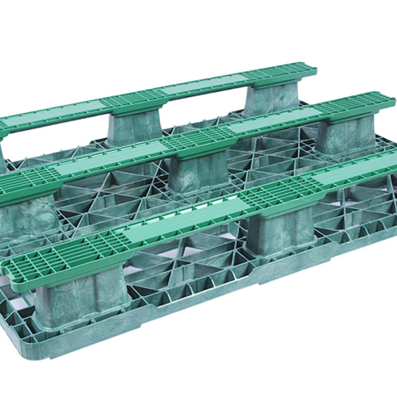 Палета полімерна 1200х800х160 (приставні полоззя) ЧОРНА тип 3