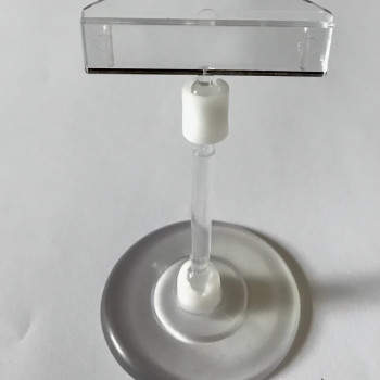 Цінникотримач на круглій підставці BASE-CLIP прозорий, ніжка 5 см