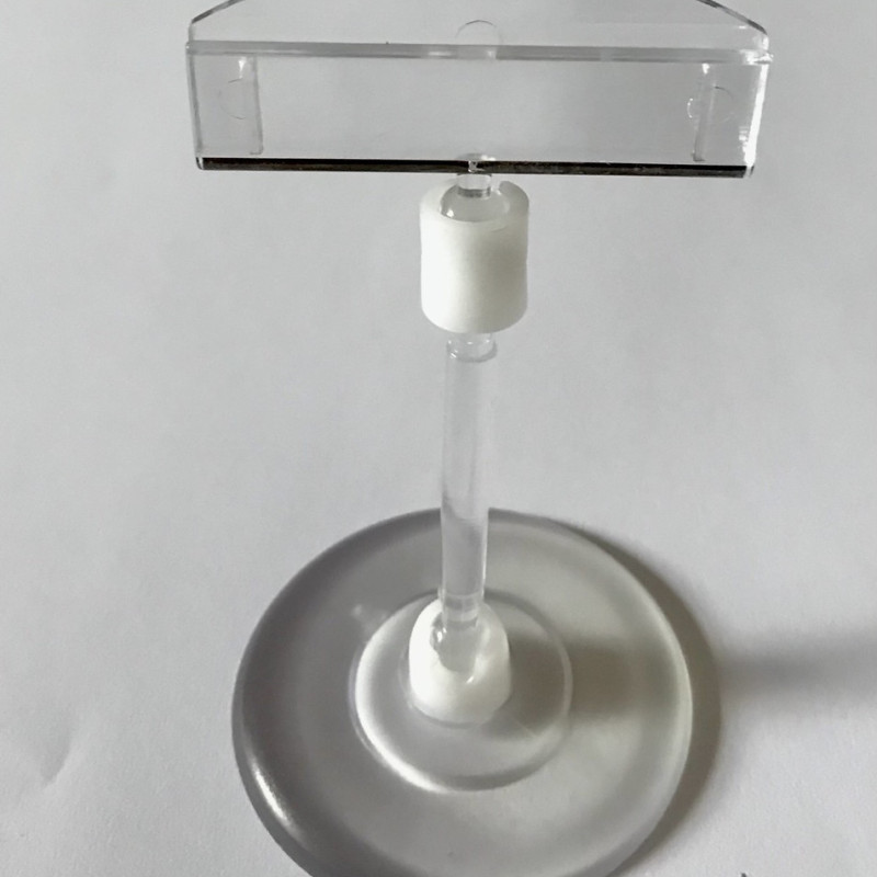 Цінникотримач на круглій підставці BASE-CLIP прозорий, ніжка 5 см