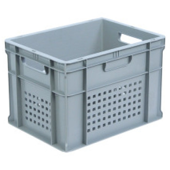 Ящик пластиковий 400х300х270 мм перфорований із суцільним дном