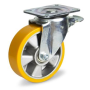 Колесо 200 мм, навантаження 800 кг, алюміній/поліуретан з поворотним посиленим кронштейном  і гальмом