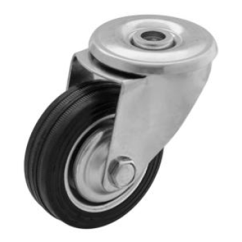 Колесо 100 мм у поворотному кронштейні з отвором, Польща