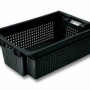 Ящик пластиковий 600х400х200 чорний перфорований втор.