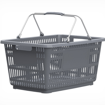 Кошик покупця 30 л СІРОГО кольору METAL