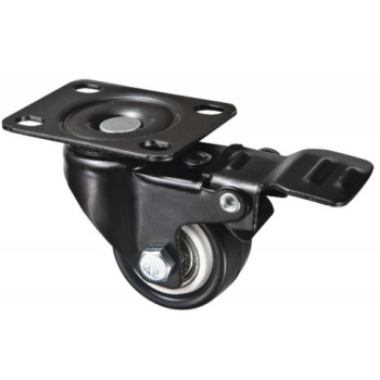 Колесо меблеве 40 мм в поворотному кронштейні з майданчиком і гальмом