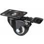 Колесо меблеве 40 мм в поворотному кронштейні з майданчиком і гальмом