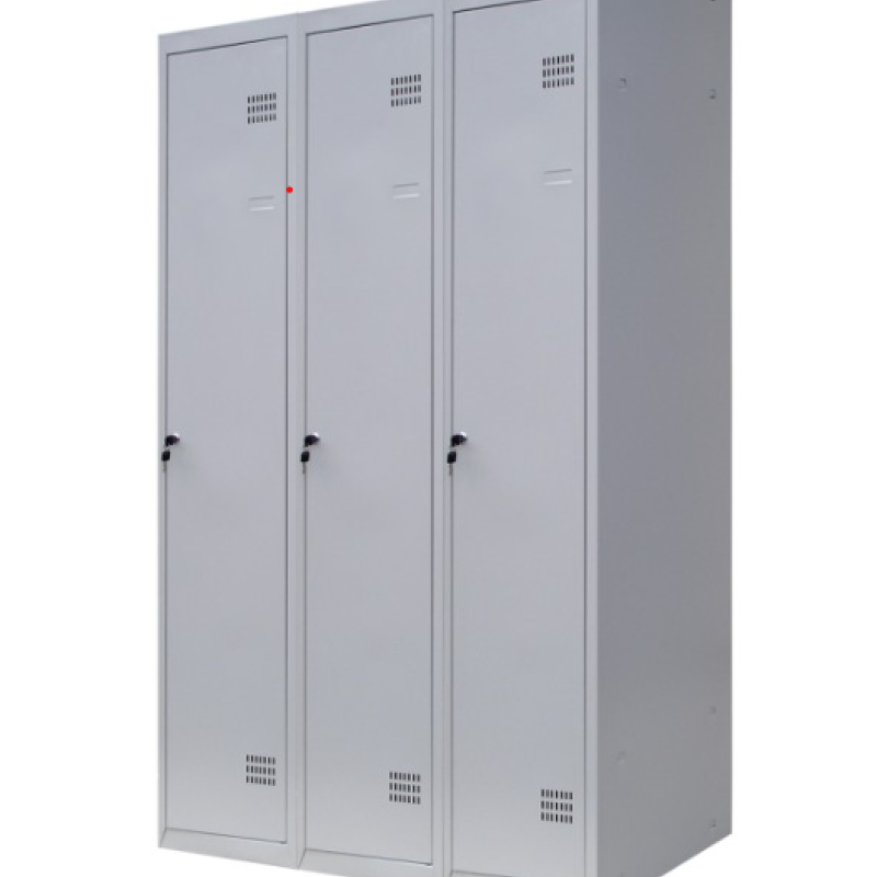 Шафа для одягу 1800х1200х500 мм металева трьохкамерна, однорівнева (без пдв)