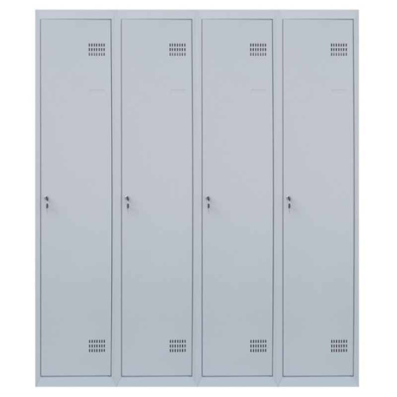 Шафа для одягу 1800х1200х500 мм металева чотирьохкамерна, однорівнева (без пдв)