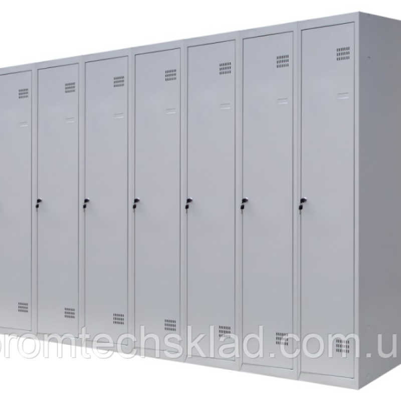 Шафа для одягу 1800х2100х500 мм металева семикамерна, однорівнева (без пдв)