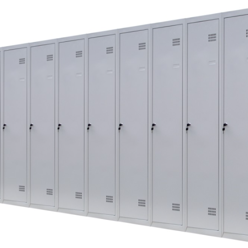 Шафа для одягу 1800х3000х500 мм металева десятикамерна, однорівнева (без ддв)