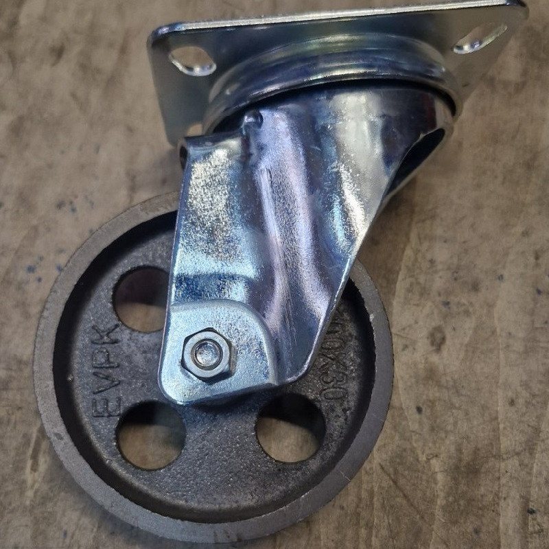 Колесо чавунне у термостійкому кронштейні, 100 мм, +350°