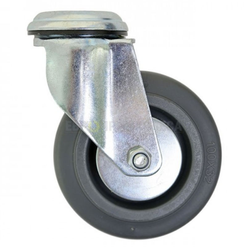 Колесо 75 мм апаратне з поворотним кронштейном з отвором (пластиковий захист)