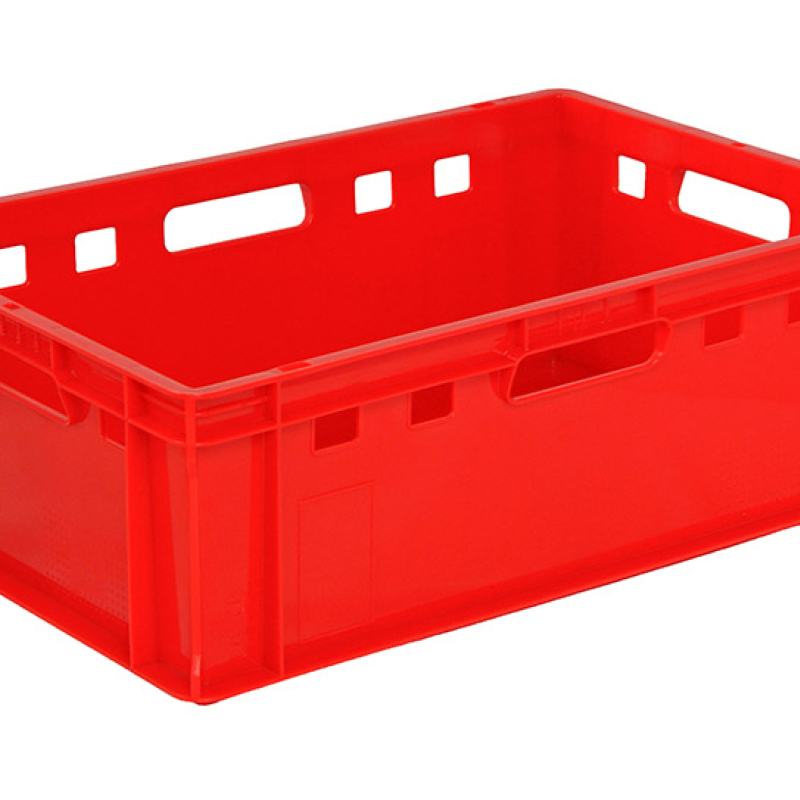 Ящик пластиковий 600х400х200 Е2 червоний (вага 2.0 кг)