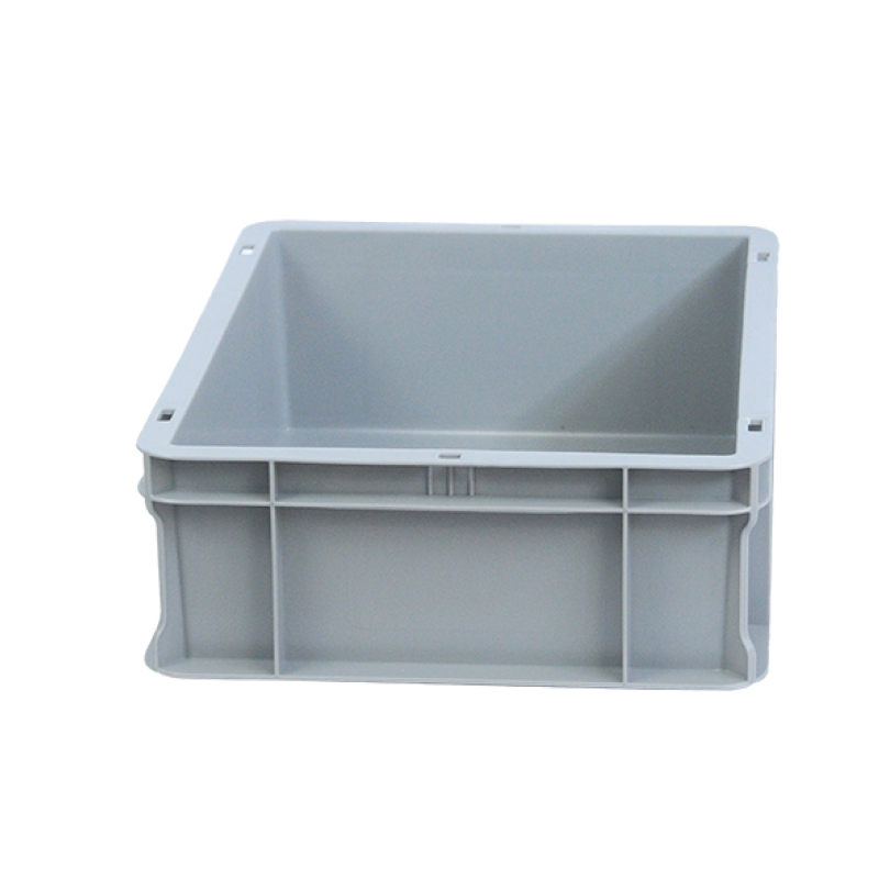 Ящик-контейнер 400*300*120 пластиковий сірий суцільний
