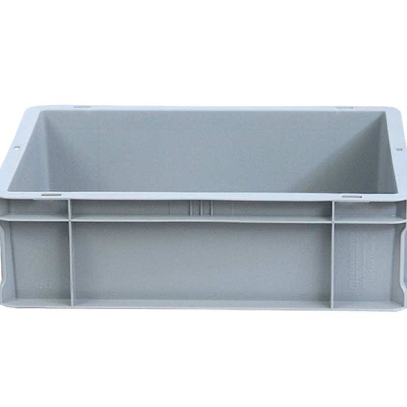 Ящик-контейнер 400*300*120 пластиковий сірий суцільний