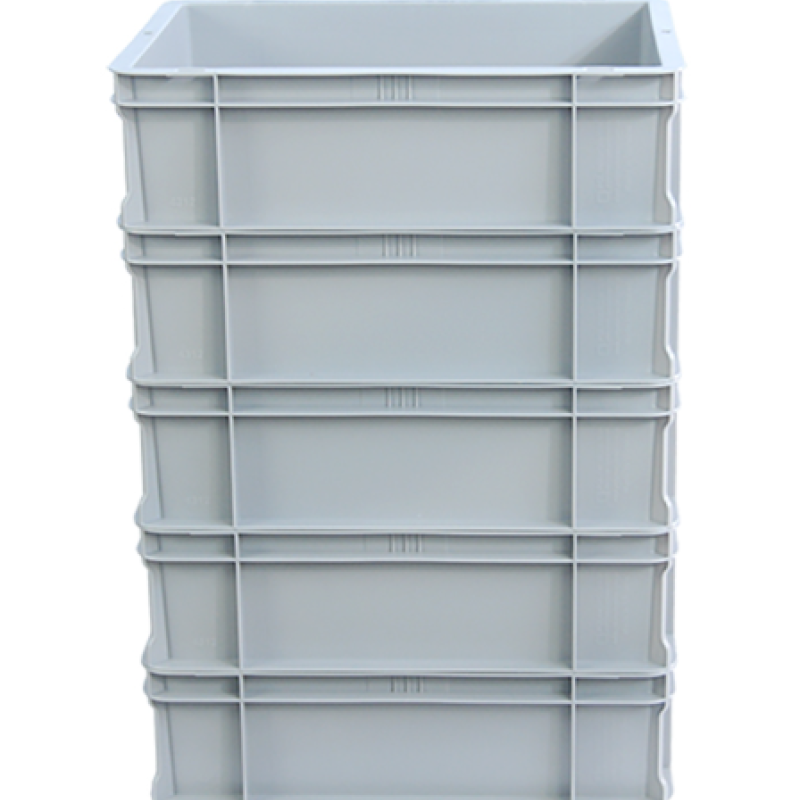 Ящик-контейнер 400*300*120 пластиковий сірий суцільний