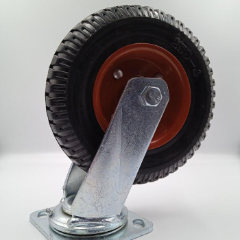 Колесо з цільнолитою гумовою шиною в поворотному кронштейні, 200 мм