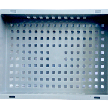 Ящик пластиковий малогабаритний 400*300*120 сірий перфорований