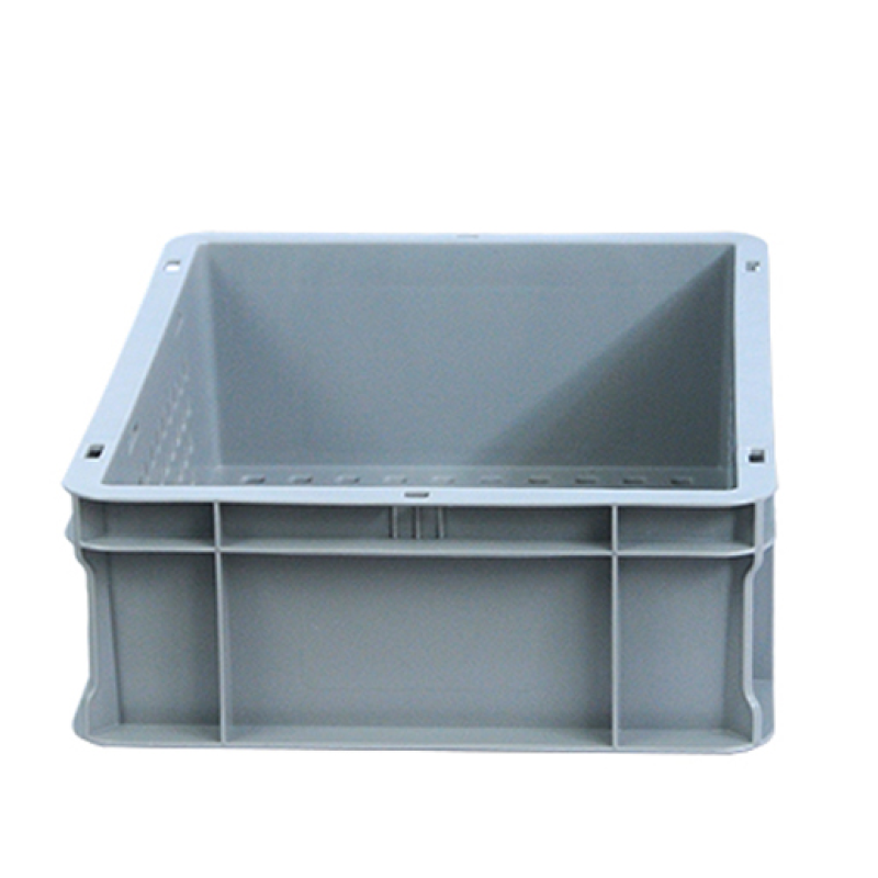 Ящик пластиковий малогабаритний 400*300*120 сірий перфорований