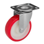 Колесо 125 мм з поліуретану у поворотному кронштейні з майданчиком, 200 кг